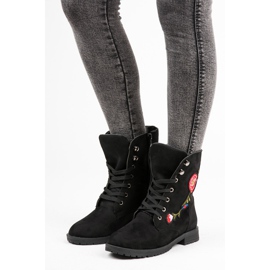 Sport Borse in camoscio ricamate nero 1
