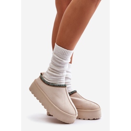 Pantofole Da Donna Con Plateau Con Ricamo, Beige Chiaro Neroma 1