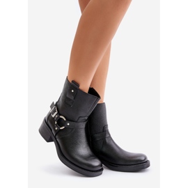 Zazoo 60480 Stivali in pelle isolanti con tacco basso, neri nero 1