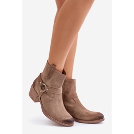 Zazoo 60477 Stivali con tacco alto isolati in pelle scamosciata, Beige 1