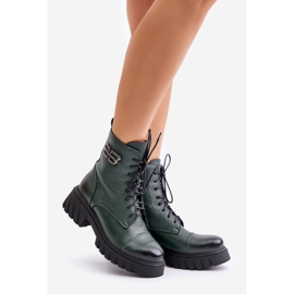 Zazoo 60486 Stivali da lavoro in pelle isolanti, verde scuro 1