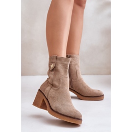 Stivali coibentati con tacco alto da donna beige Vailia 2