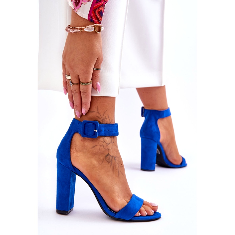 I tacchi da donna in pelle scamosciata da donna blu scuro 3