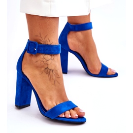 I tacchi da donna in pelle scamosciata da donna blu scuro 2