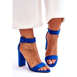 I tacchi da donna in pelle scamosciata da donna blu scuro 1