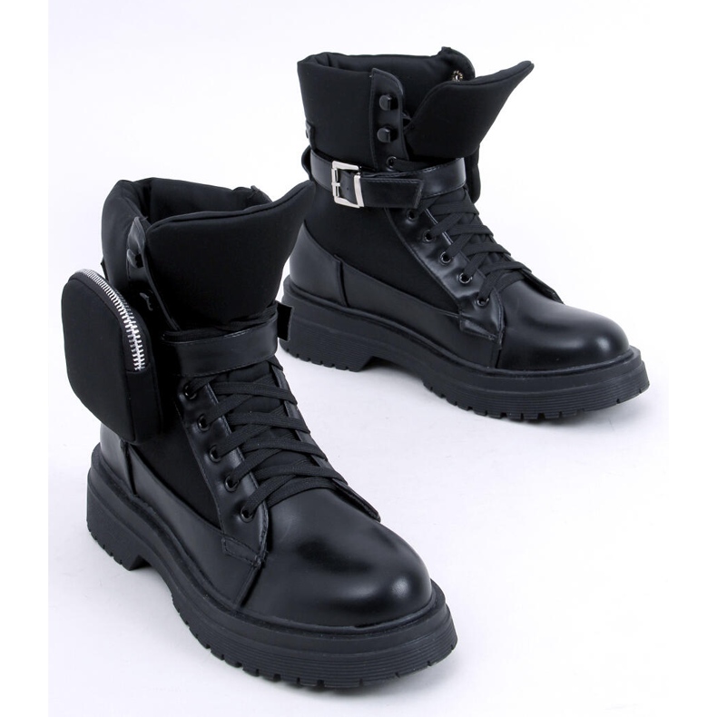 Stivali militari con pochette Baku Black nero 1