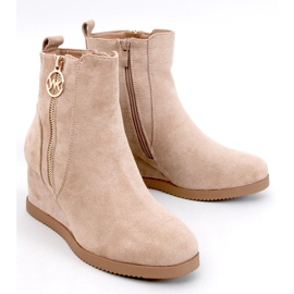 Stivaletti con zeppa Vavin Khaki con cerniera dorata beige 1