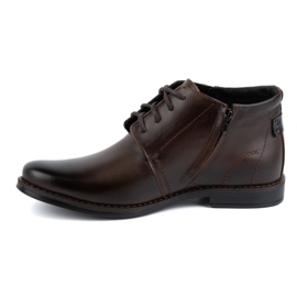 Stivali invernali da uomo in pelle, testa di moro, 336LU - Olivier Shoes marrone 1