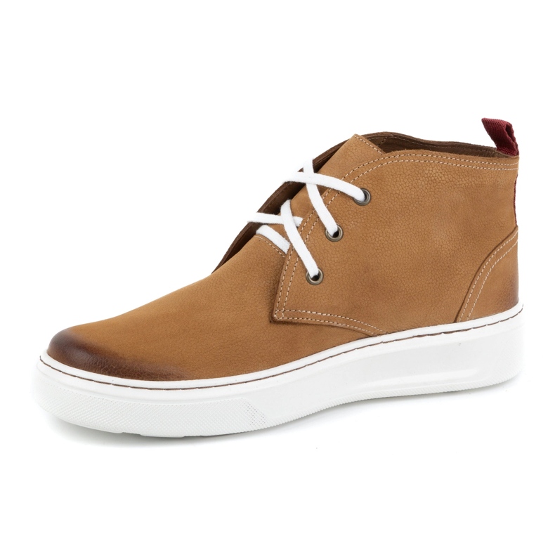 Scarpe Chukka in pelle da uomo KAMPOL 109/410 Sw marrone beige 1