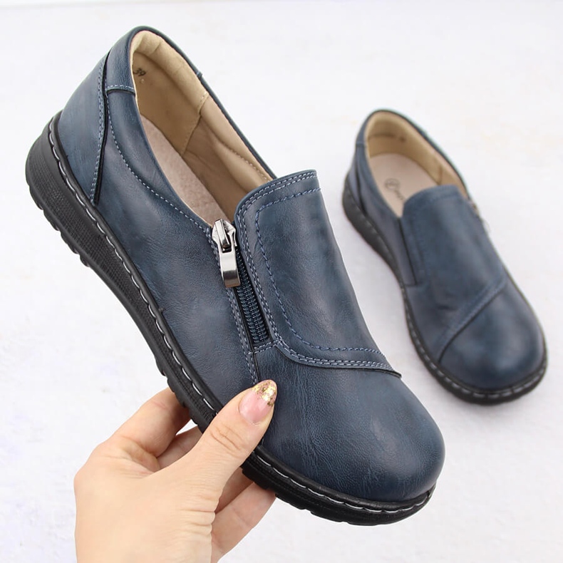 Comode scarpe alte da donna, blu navy Potocki 90308 1