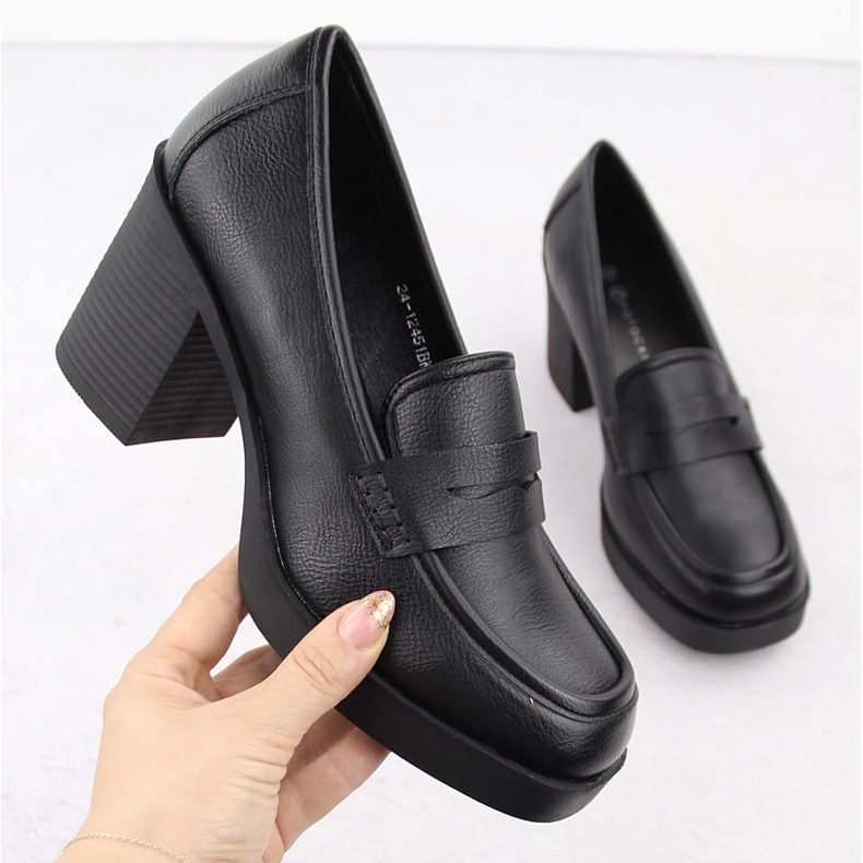 Scarpe da donna con tacco alto, nere Potocki 12451 nero 1