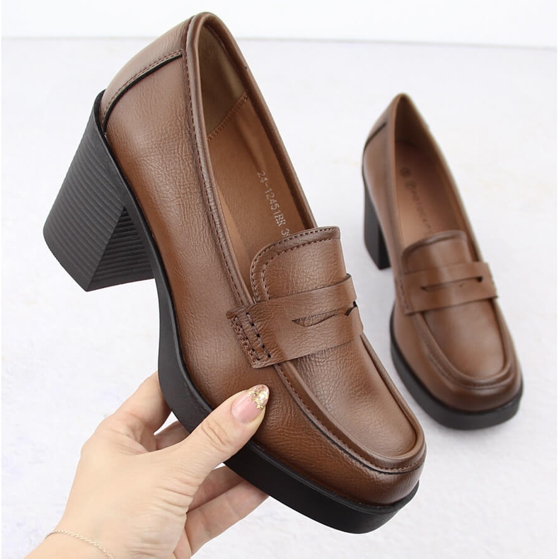 Scarpe da donna con tacco alto, marrone Potocki 12451 1