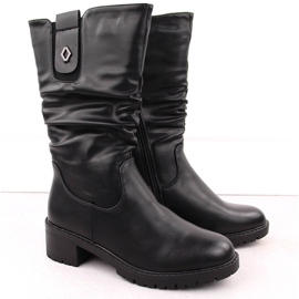 Stivaletti da donna con tacco alto, neri, Unisoft 7993 nero 1