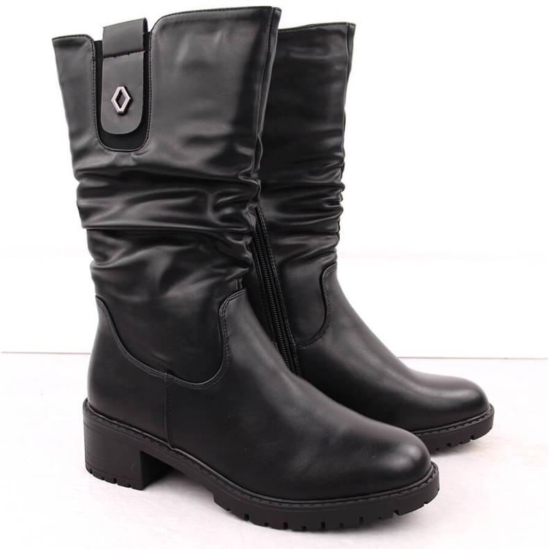 Stivaletti da donna con tacco alto, neri, Unisoft 7993 nero 1