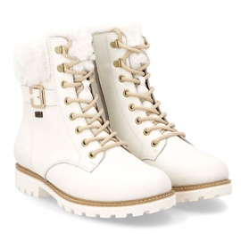 Stivali da lavoro impermeabili da donna in pelle, bianco Remonte D8481-80 2