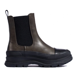 Classici stivaletti Chelsea Shelovet da donna, colore verde scuro 1