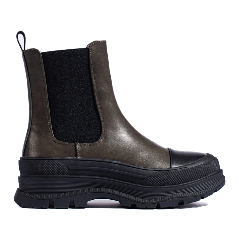 Classici stivaletti Chelsea Shelovet da donna, colore verde scuro 1