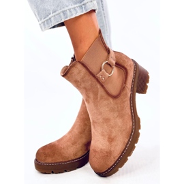 Stivaletti Chelsea Airon Khaki con tacco basso beige 1