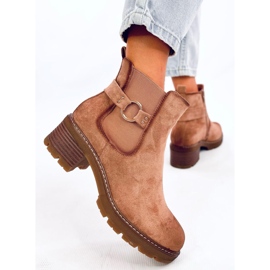 Stivaletti Chelsea Airon Khaki con tacco basso beige 2