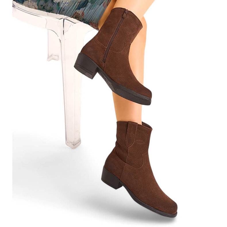 Stivali texani da donna in pelle marrone by Sergio Leone BT284-S 2