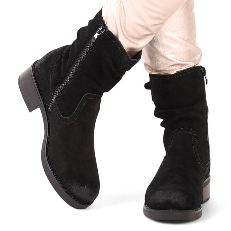 Stivali da donna in pelle scamosciata nera by Sergio Leone BT355-S nero 1