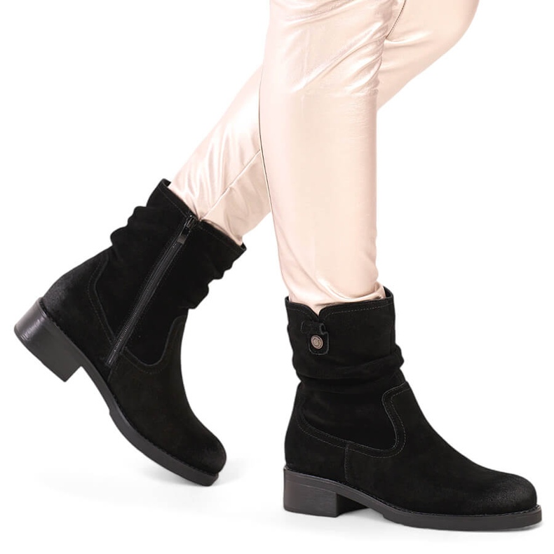 Stivali da donna in pelle scamosciata nera by Sergio Leone BT355-S nero 2