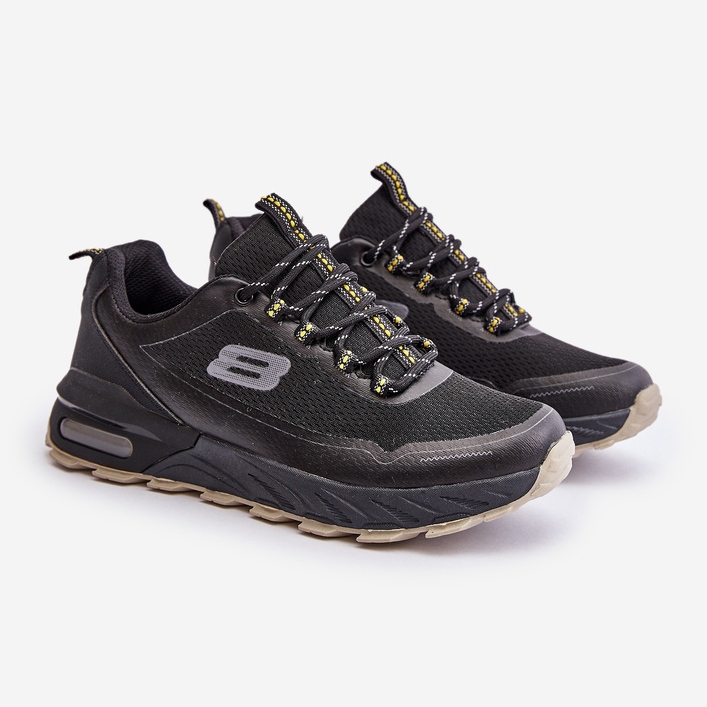 Scarpe sportive da uomo con plateau nere Idama nero 1