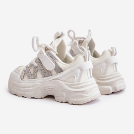 Sneakers da bambino con strass, Rianalla bianco 2
