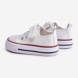 Sneakers da bambino in tessuto con velcro, colore bianco Daloma 2
