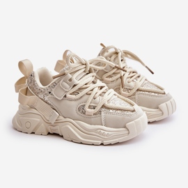 Sneakers Beige da Bambino Decorate con Paillettes Liatoma 1