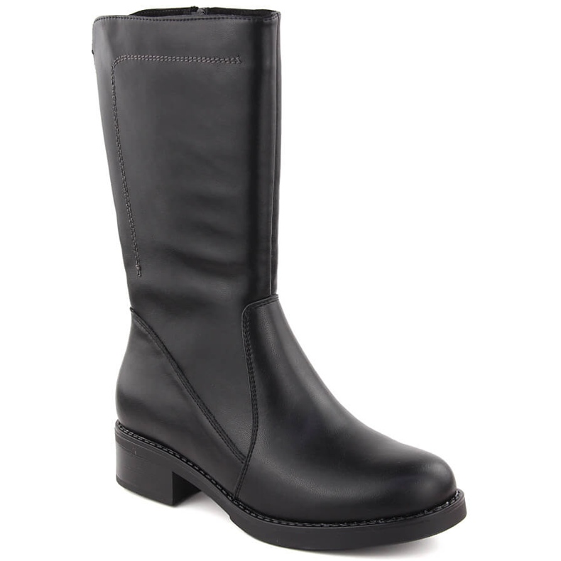 Stivaletti corti da donna in pelle nera di Sergio Leone nero 1