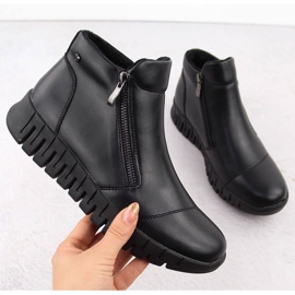 Stivaletti da donna in pelle nera con plateau by Filippo DBT6345 nero 1