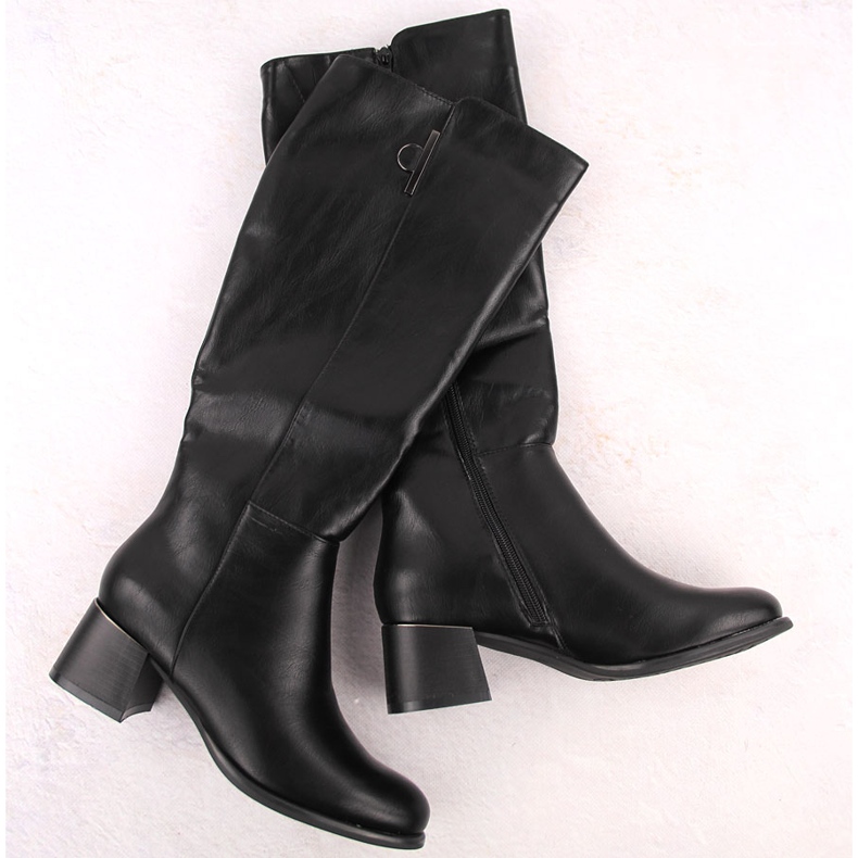 Stivali isolanti con tacco alto da donna, neri Jezzi MR2481-3 nero 1