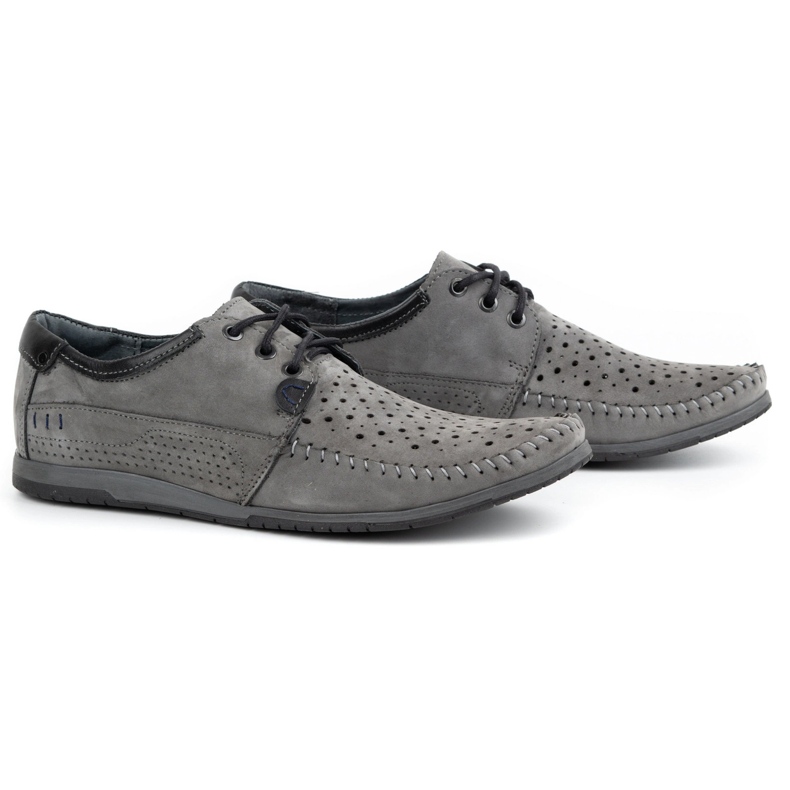 KOMODO Scarpe da uomo, mocassini 875, grigi per l'estate grigio 3