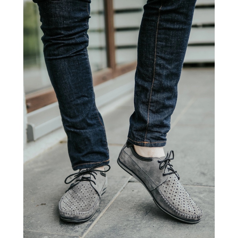 KOMODO Scarpe da uomo, mocassini 875, grigi per l'estate grigio 2