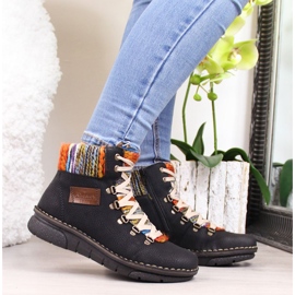Stivali isolanti neri da donna Rieker 73343-0 nero 2