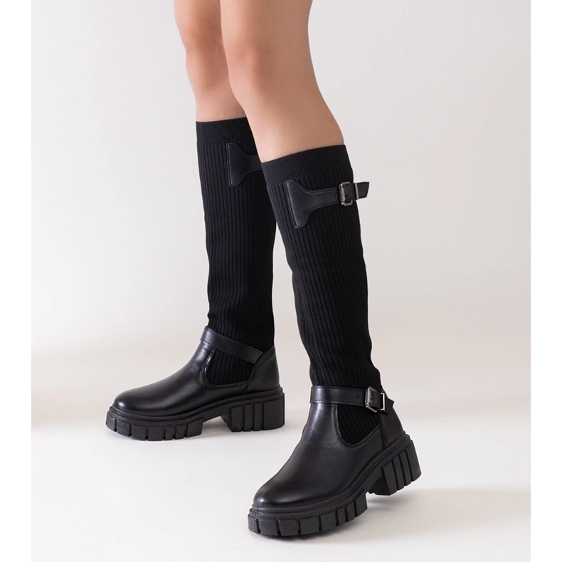 Stivaletti slip-on Miste neri con tomaia elastica nero 1