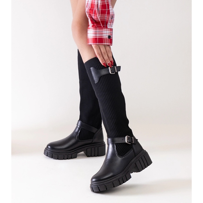 Stivaletti slip-on Miste neri con tomaia elastica nero 2