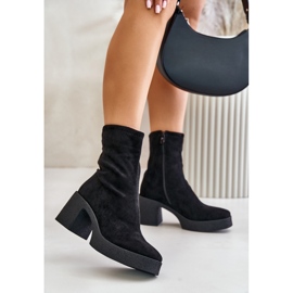 Stivali da donna con plateau e tacco massiccio S.Barski HY42-739 Nero 2