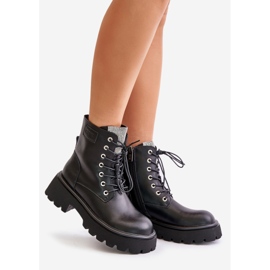 Stivali da lavoro da donna in pelle isolanti con zirconi GOE OO2N4125 Nero 1