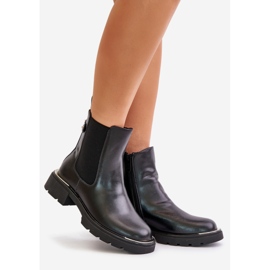 Stivaletti Chelsea in pelle con cerniera GOE OO2N4147-E2 Nero 1