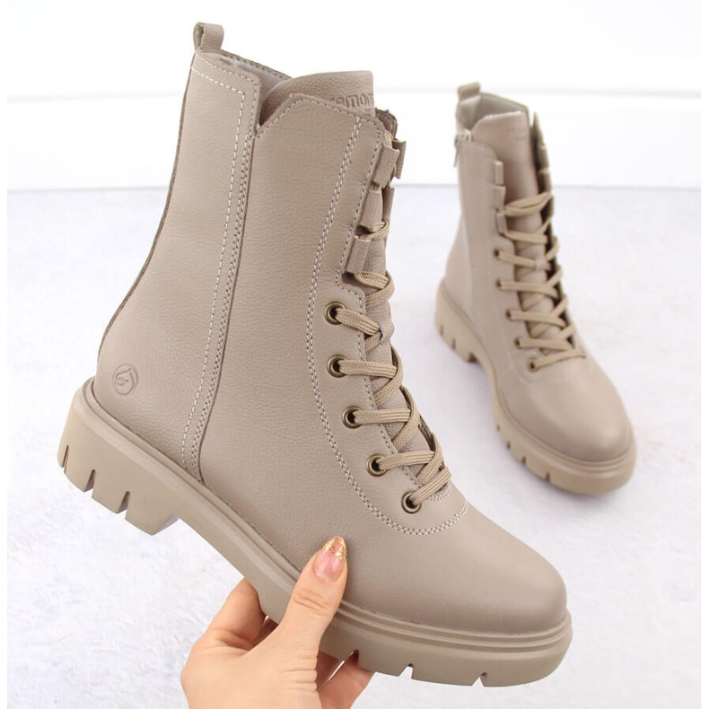 Giacca da lavoro in pelle isolante da donna beige Remonte D1W76-20 1