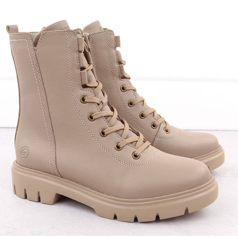 Giacca da lavoro in pelle isolante da donna beige Remonte D1W76-20 2