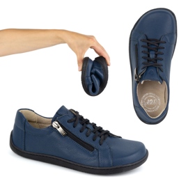 Olivier Scarpe da donna minimaliste in pelle barefoot modello 1243, blu navy 2
