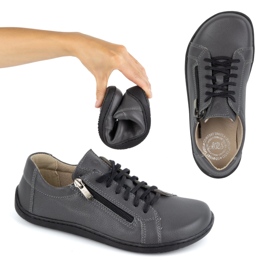 Olivier Scarpe da donna minimaliste in pelle a piedi nudi modello 1243, grigie grigio 2