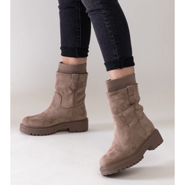Stivaletti slip-on beige con calzino Ralia 1