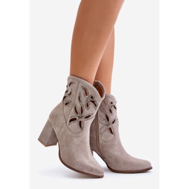 Lewski Shoes Stivaletti in pelle scamosciata traforata Lewski 3629 Cappuccino beige 1