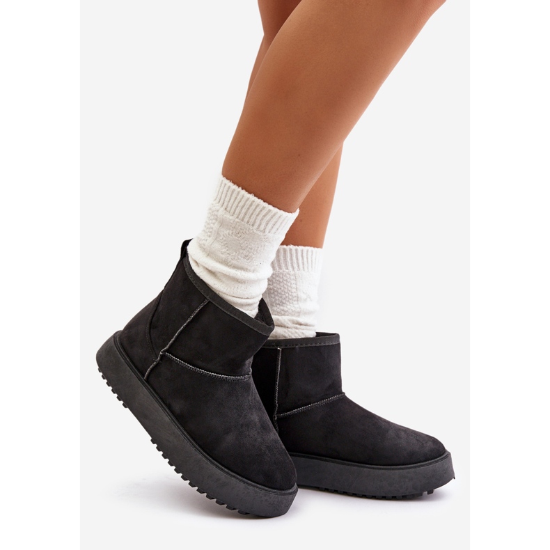 Doposci da Donna con Plateau, Realizzati in Eco Camoscio, Colore Nero Atteria 1