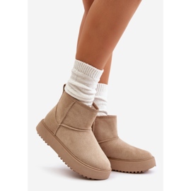 Doposci da Donna con Plateau Realizzati in Eco Camoscio Beige Atteria 1