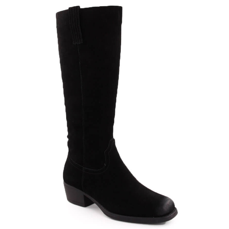 Stivali texani da donna in pelle nera by Sergio Leone KZ268 nero 2